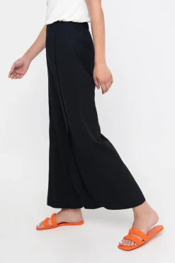 Ozai N Ku Must-Have Slit-Front Flare Pants, Black