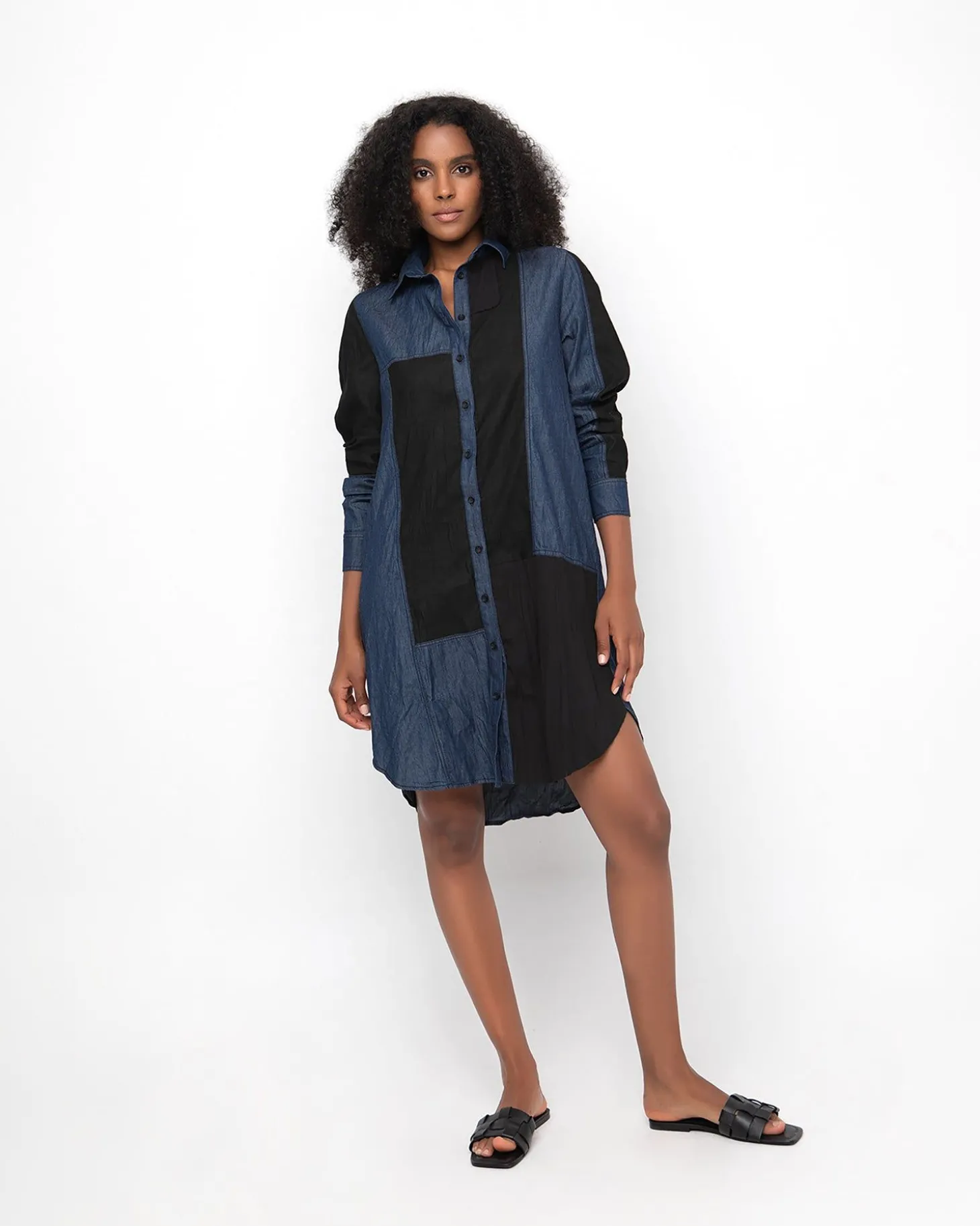 Ozai N Ku Patch Shirt Dress, Denim