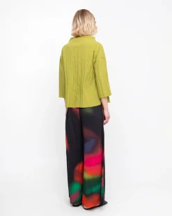 Ozai N Ku Pleated Crinkle Funnel Top, Olive