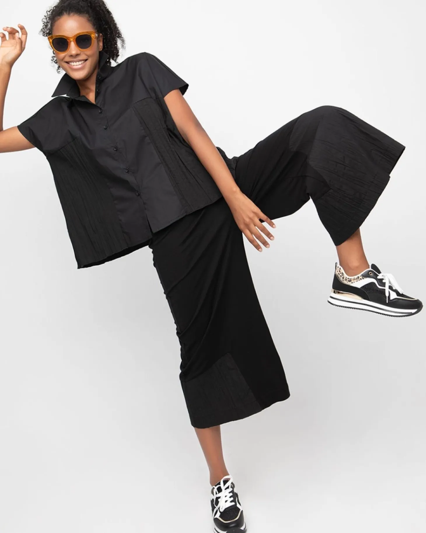Ozai N Ku Pleated Lounge Pants, Black