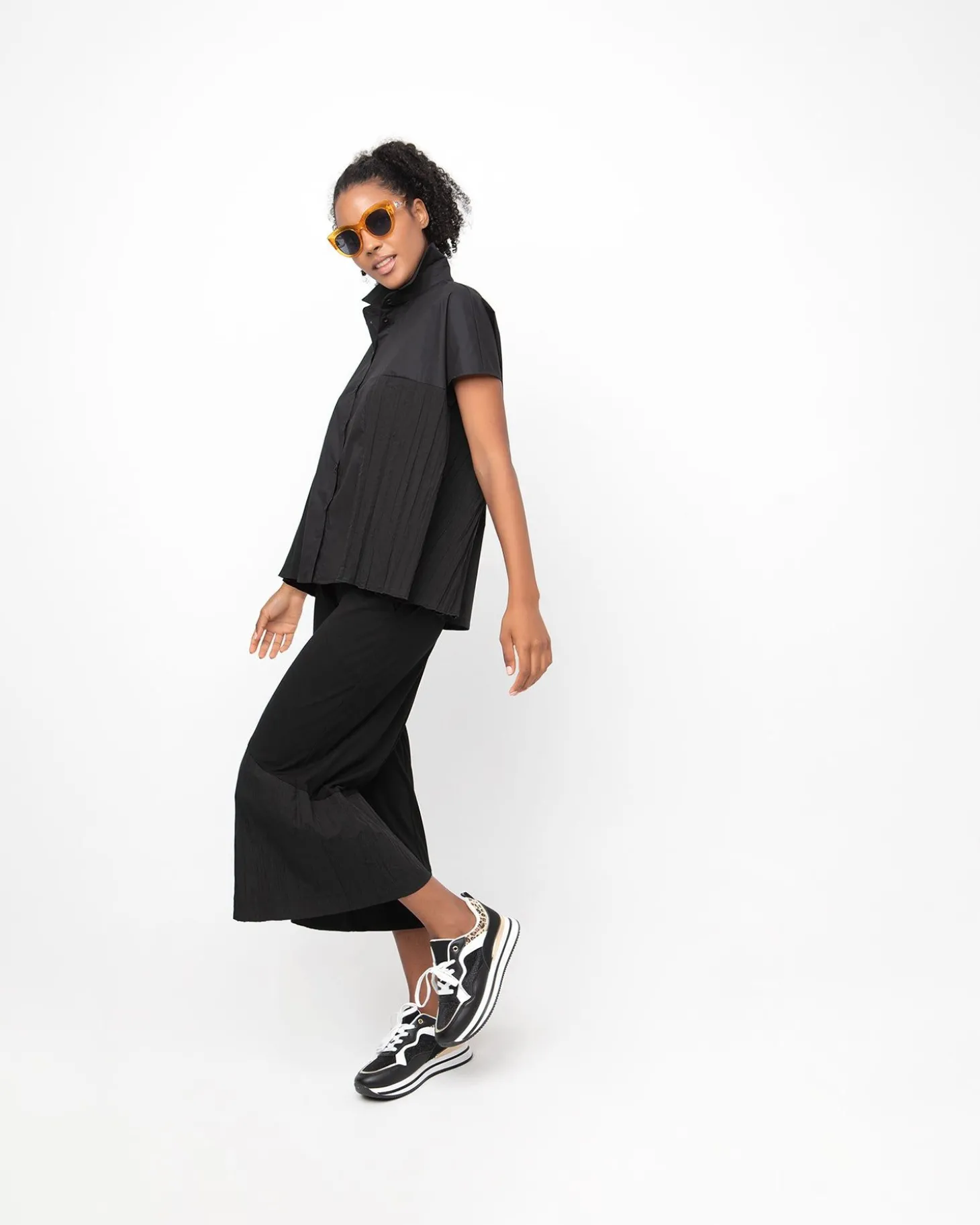 Ozai N Ku Pleated Lounge Pants, Black