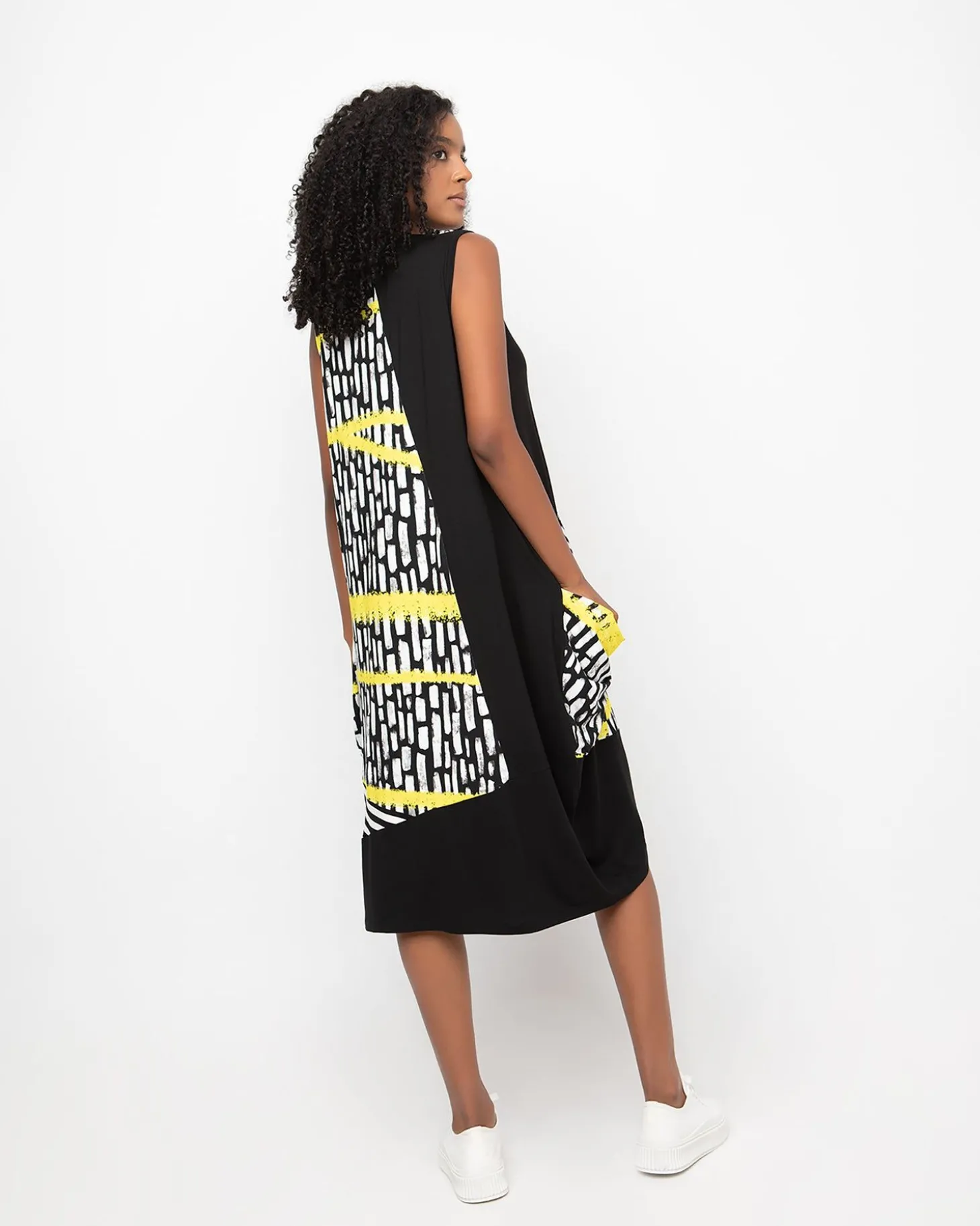 Ozai N Ku Sleeveless Midi Dress, Star Yellow
