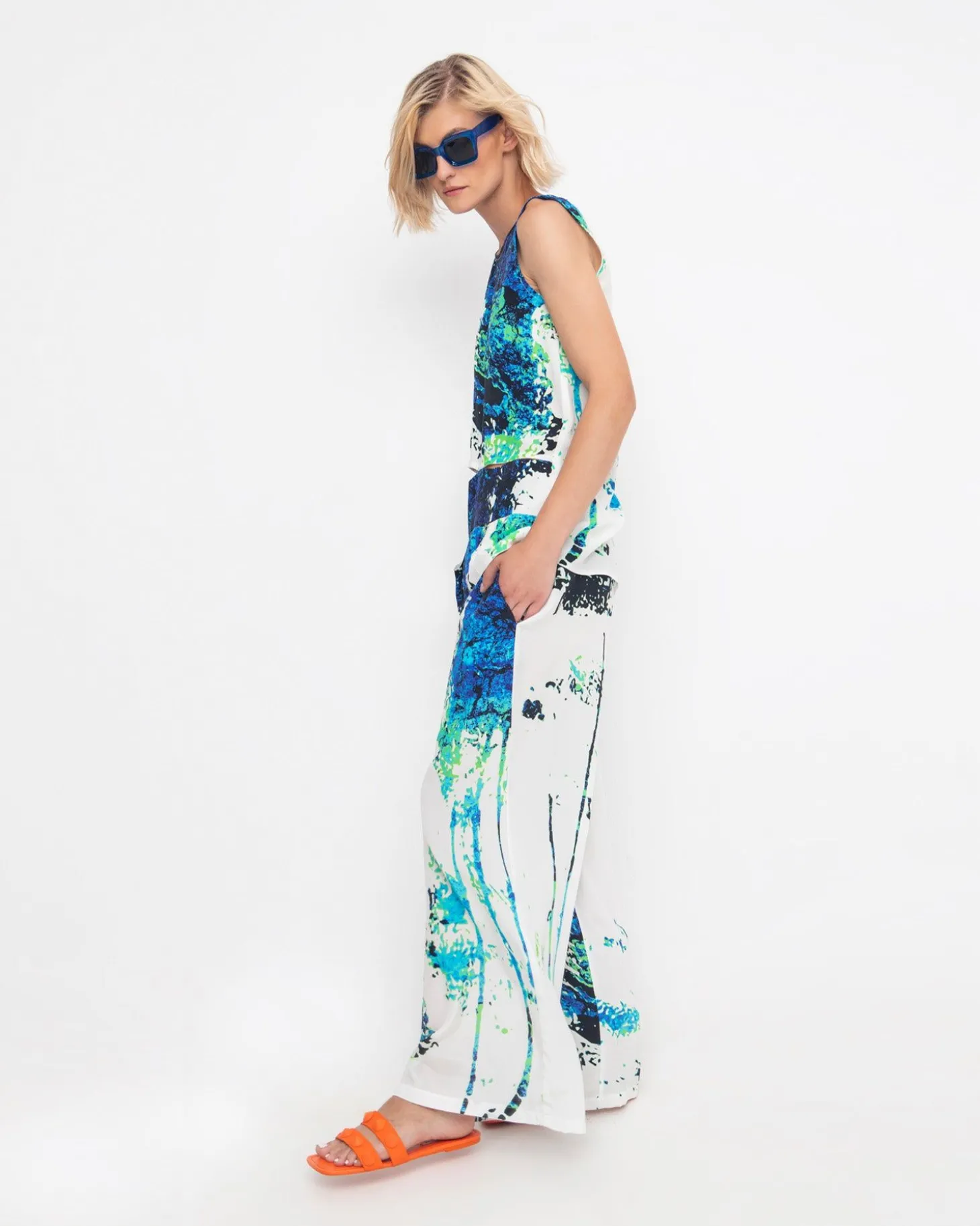 Ozai N Ku Splash Palazzo Pant, Abstract