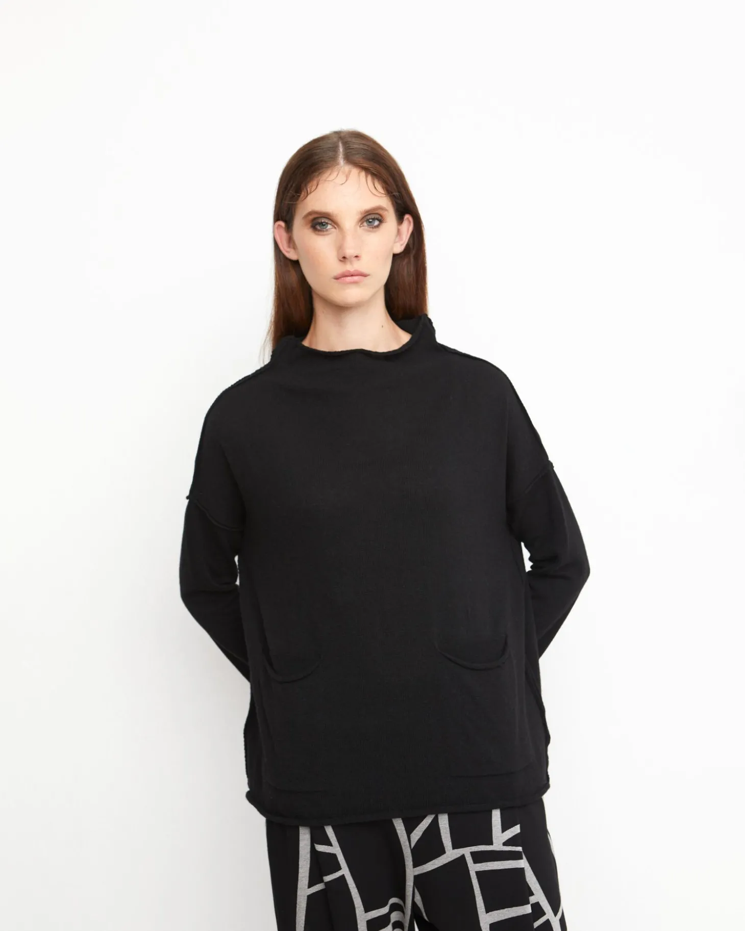 Ozai N Ku Techie Sweater Top, Black
