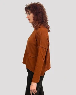 Ozai N Ku Techie Sweater Top, Rust