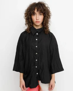 Ozai N Ku Trickster Crinkle Shirt, Black