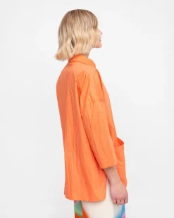 Ozai N Ku Trickster Crinkle Shirt, Peach