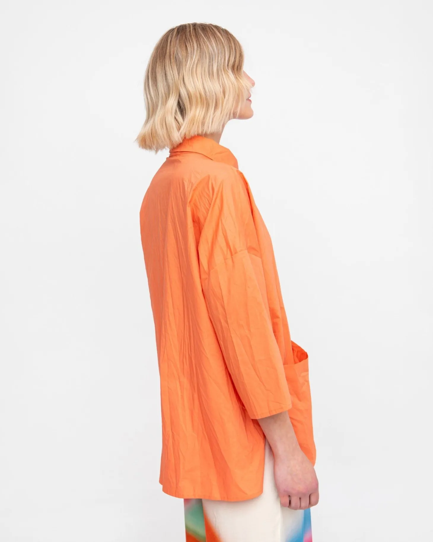 Ozai N Ku Trickster Crinkle Shirt, Peach