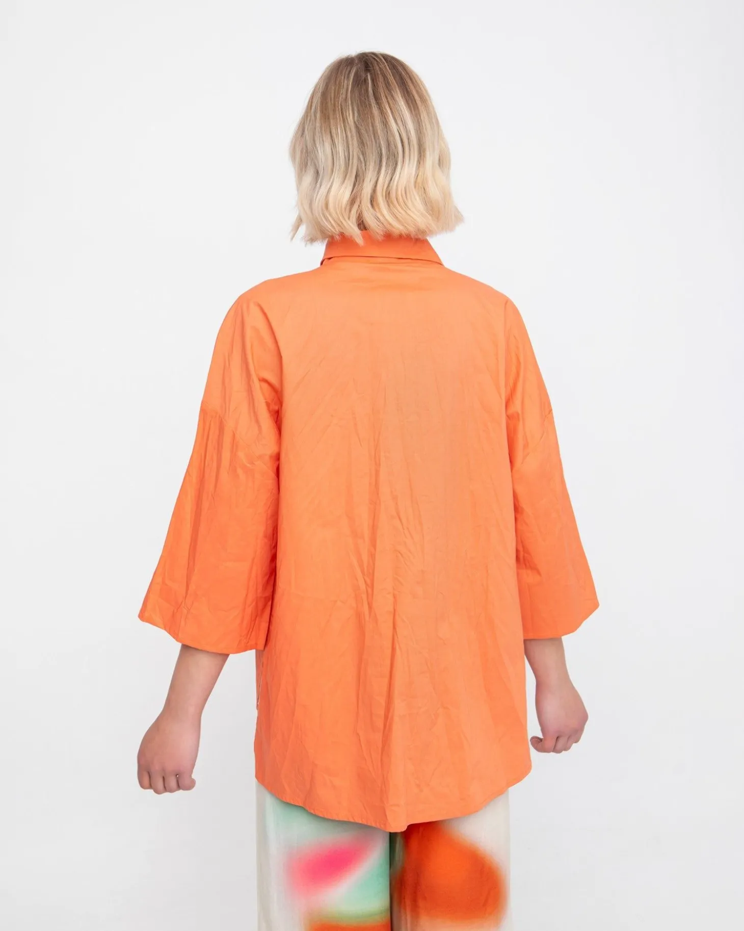 Ozai N Ku Trickster Crinkle Shirt, Peach