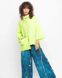 Ozai N Ku Trickster Crinkle Shirt, Lime