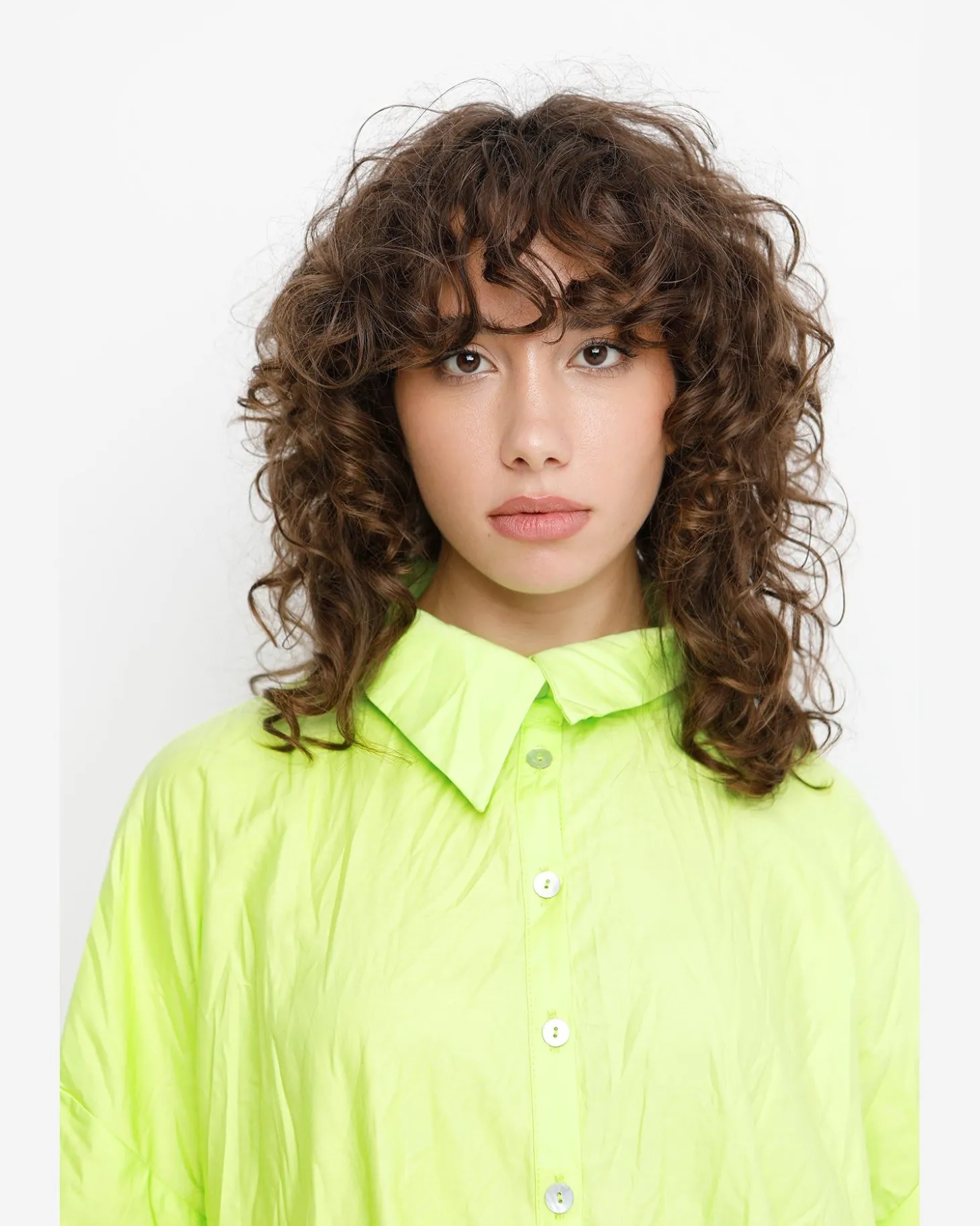 Ozai N Ku Trickster Crinkle Shirt, Lime