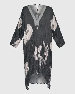 Paige Crinkle Caftan Tunic Dress, Roses