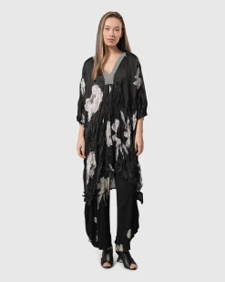Paige Crinkle Caftan Tunic Dress, Roses