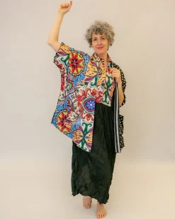 Paisley Bib Crinkle Maxi Dress, Multi