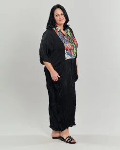 Paisley Bib Crinkle Maxi Dress, Multip