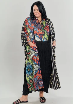 Paisley Bib Crinkle Maxi Dress, Multip
