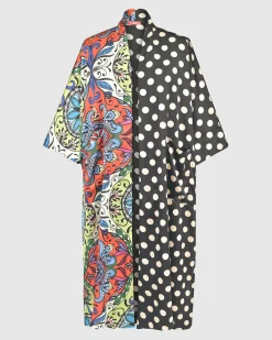 Paisley Dot Long Kimono Jacket, Multip