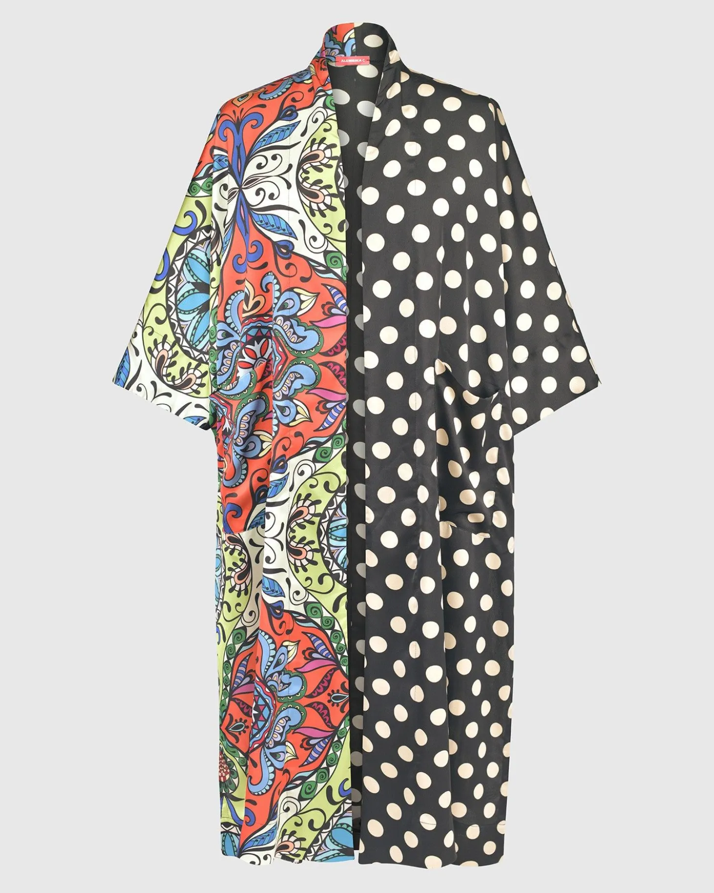 Paisley Dot Long Kimono Jacket, Multip