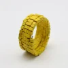 Pashmina Wooden Beads Snake Bracelet, Yellow