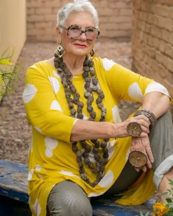 Perfect Swing Tunic Top, Canary Spots