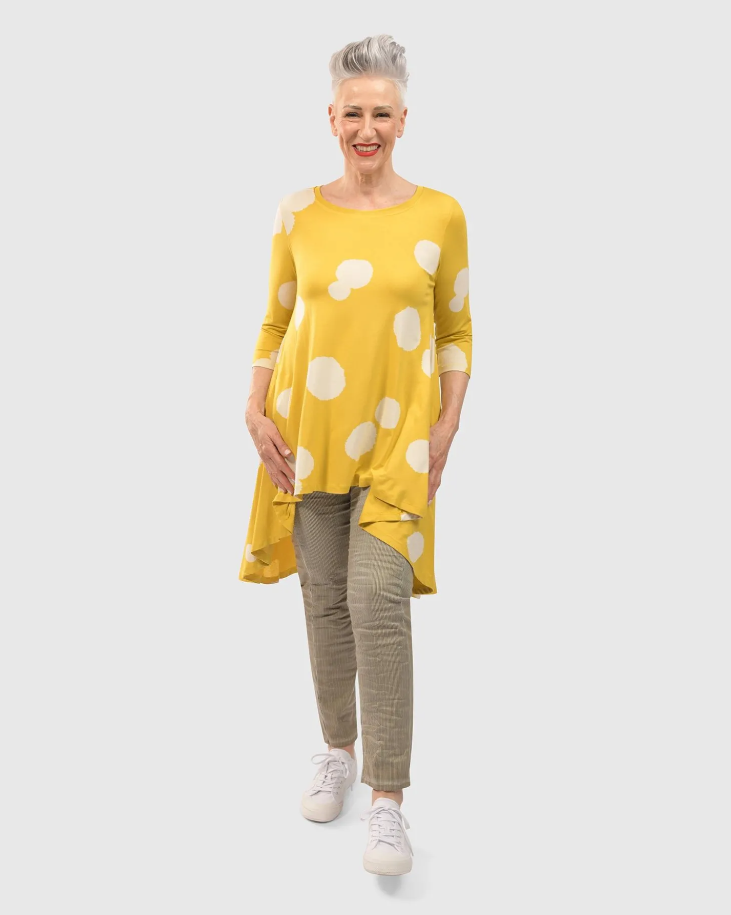 Perfect Swing Tunic Top, Canary Spots