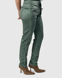 Pinstripe Iconic Stretch Jeans, Teal