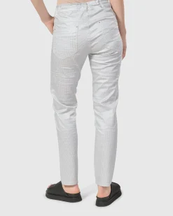 Pinstripe Iconic Stretch Jeans, Silver/White