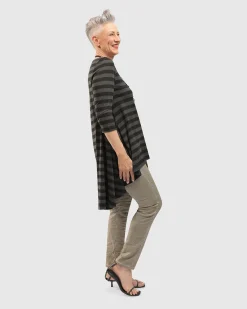 Pinstripe Iconic Stretch Jeans, Ivory