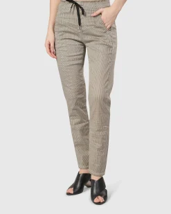 Pinstripe Iconic Stretch Jeans, Khaki