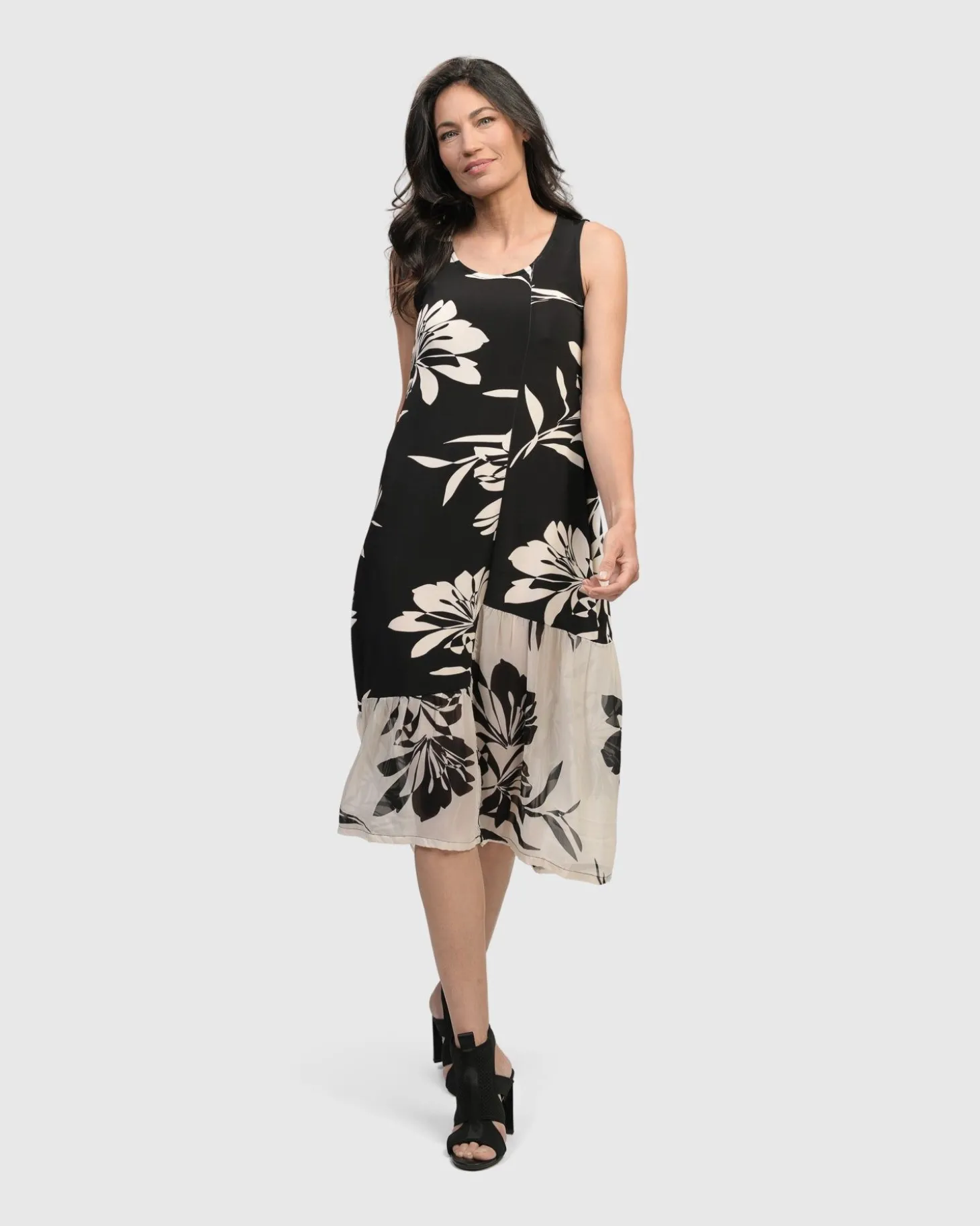 Prosecco Sleeveless Tunic Dress, Floral