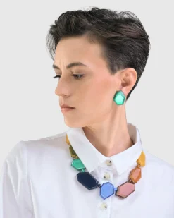 Rainbow Faceted Bead Necklace, Multi