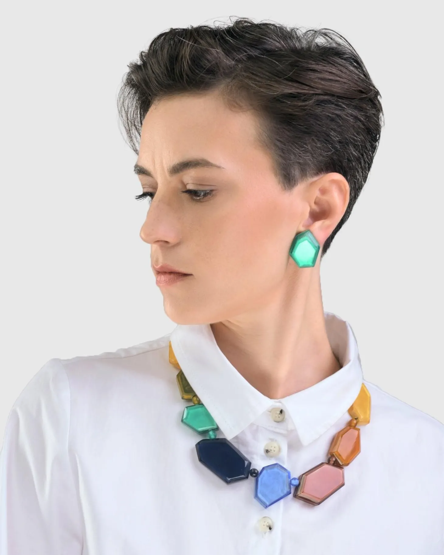 Rainbow Faceted Bead Necklace, Multi