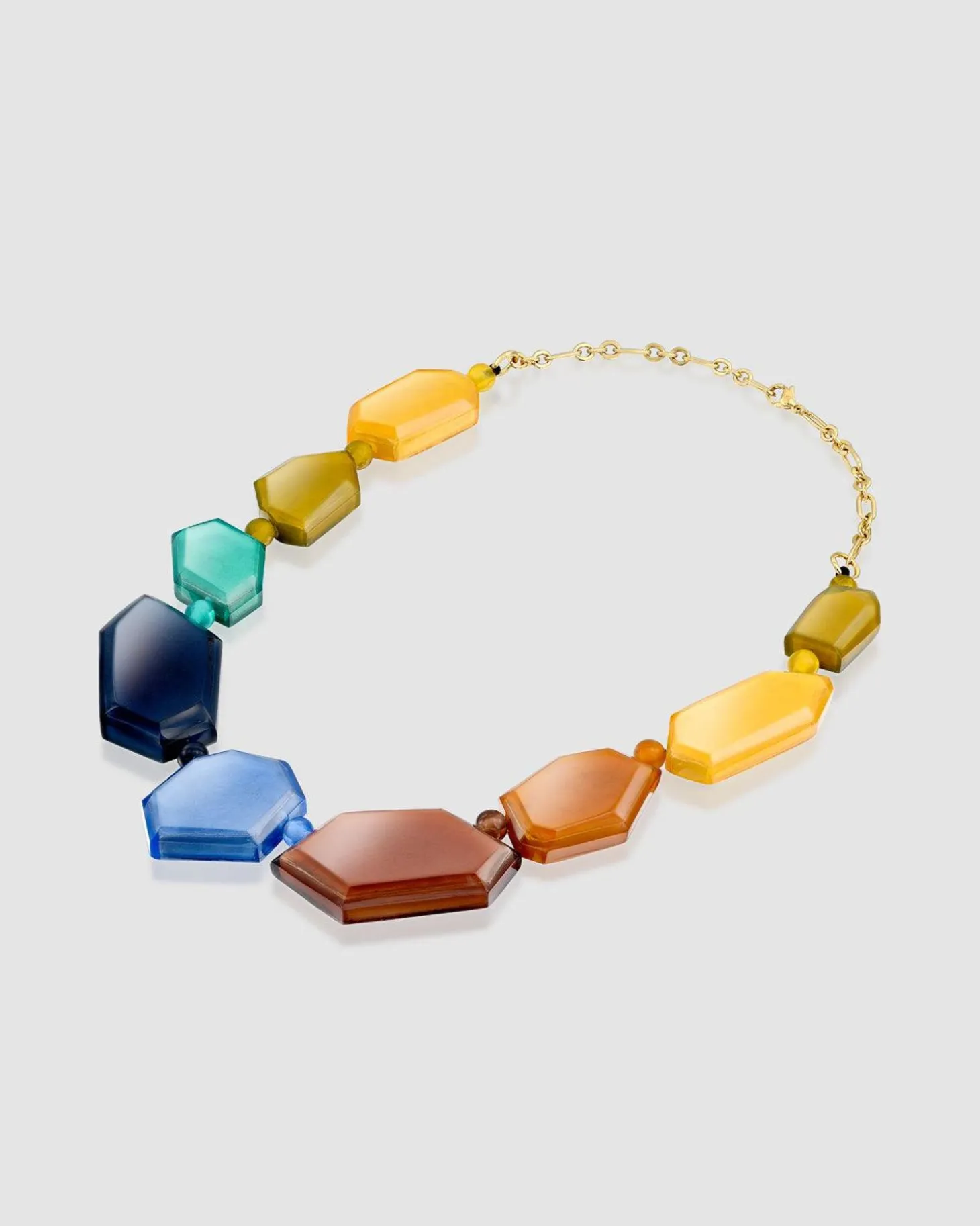 Rainbow Faceted Bead Necklace, Multi