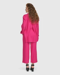 Recreation Button Down Top, Fuchsia
