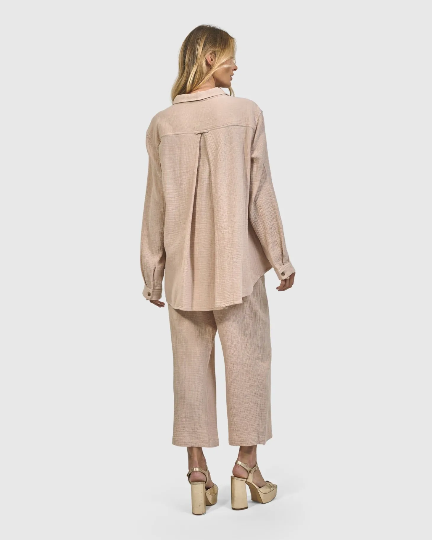 Recreation Button Down Top, Sand