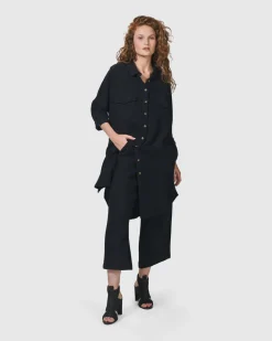 Recreation Shirt Dress, Black