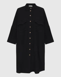 Recreation Shirt Dress, Black
