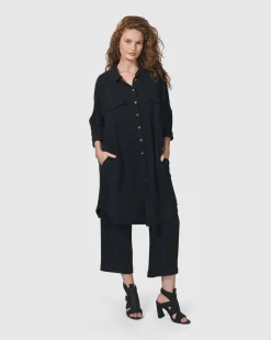 Recreation Shirt Dress, Black