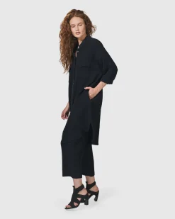 Recreation Shirt Dress, Black