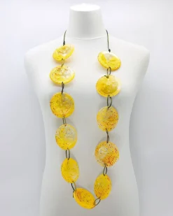 Recycled Bottle Painted Necklace, Yellow