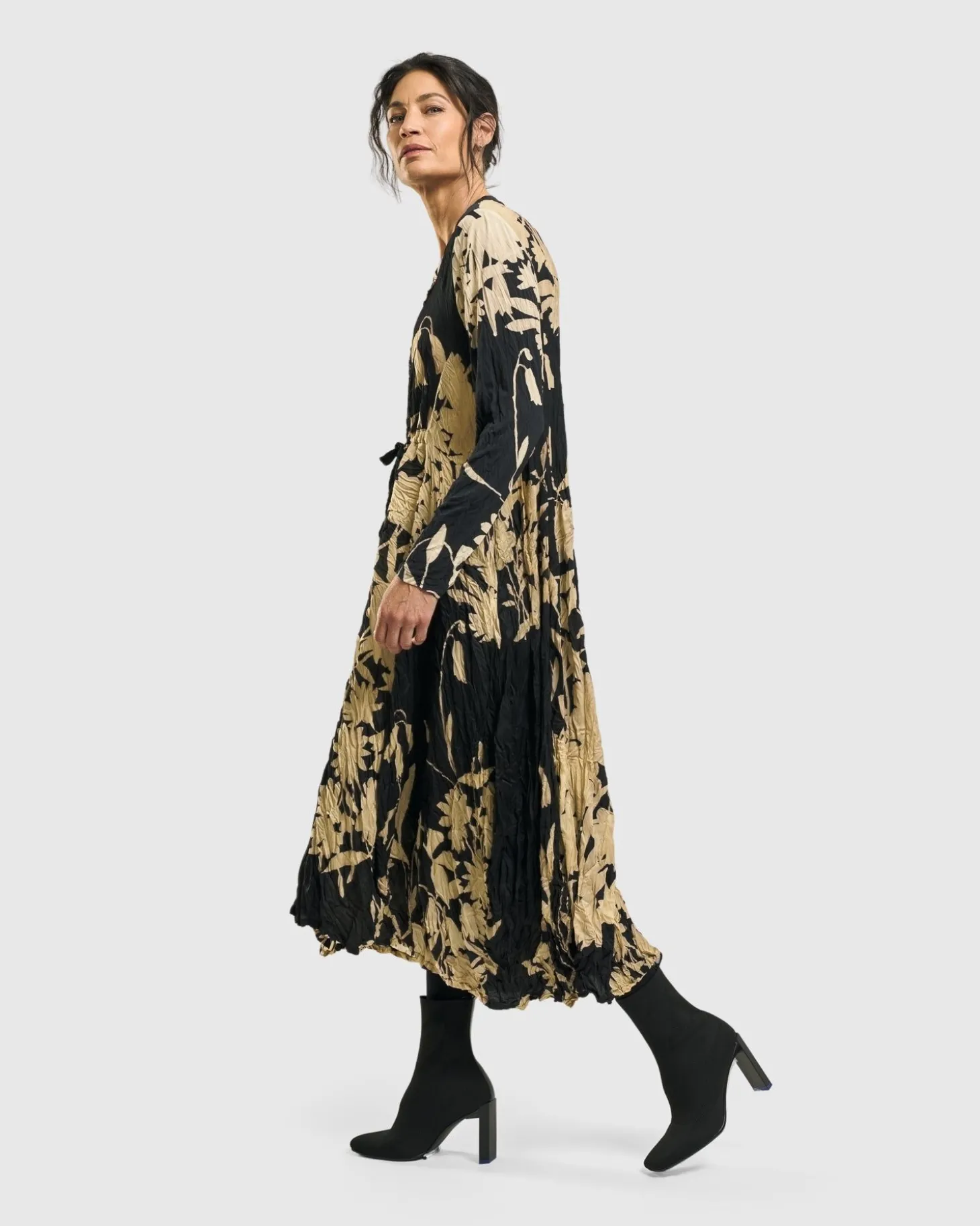 Rosemary Crinkle Tie Dress, Floral