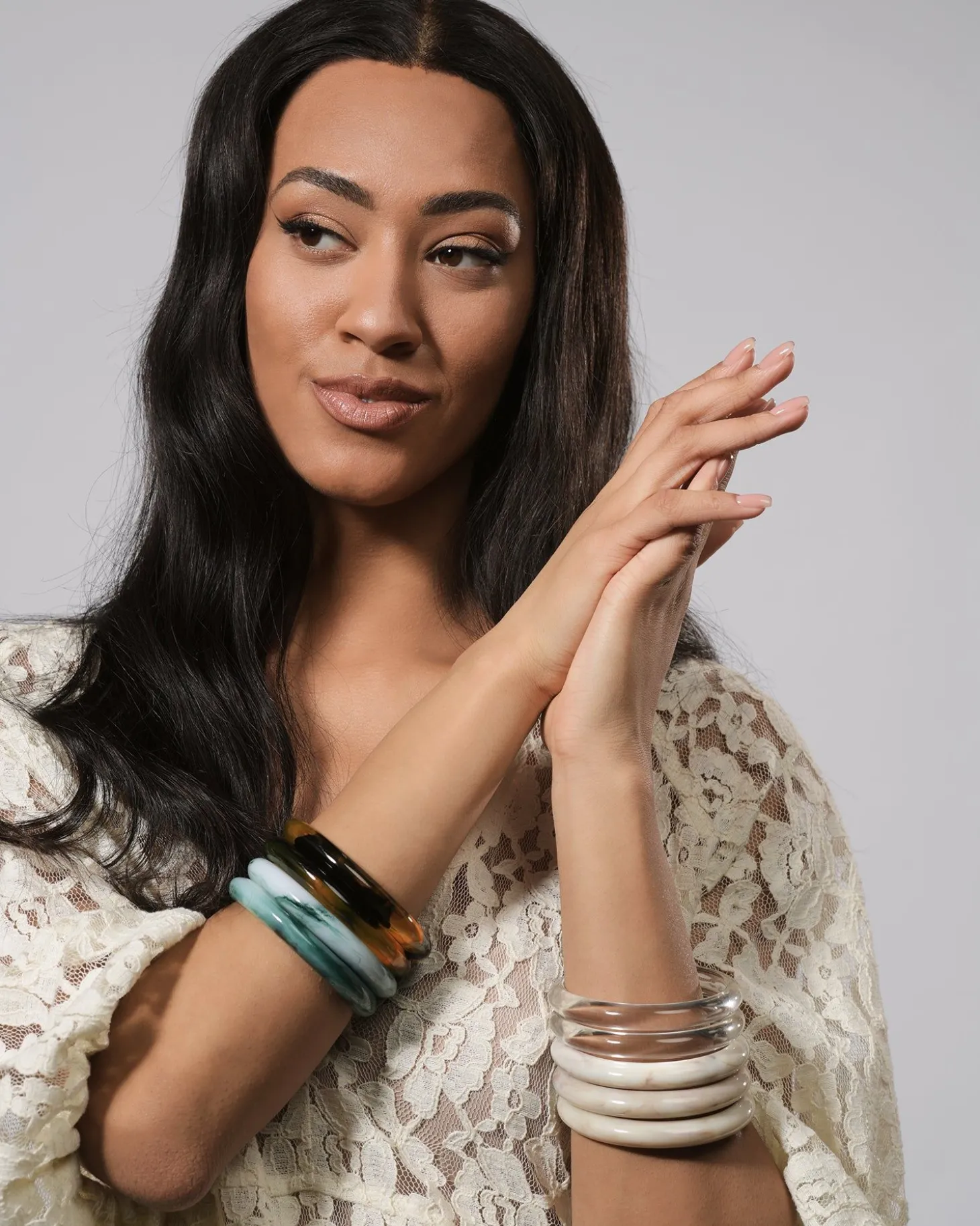 Rounded Bangle Bracelet, Jade