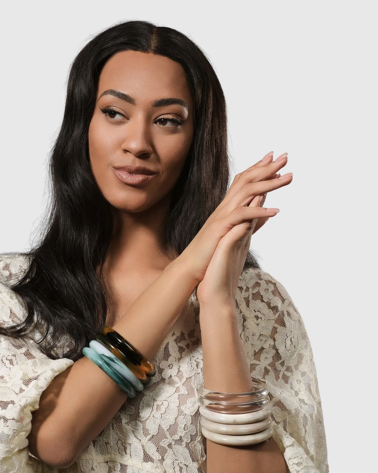 Rounded Bangle Bracelet, Jade