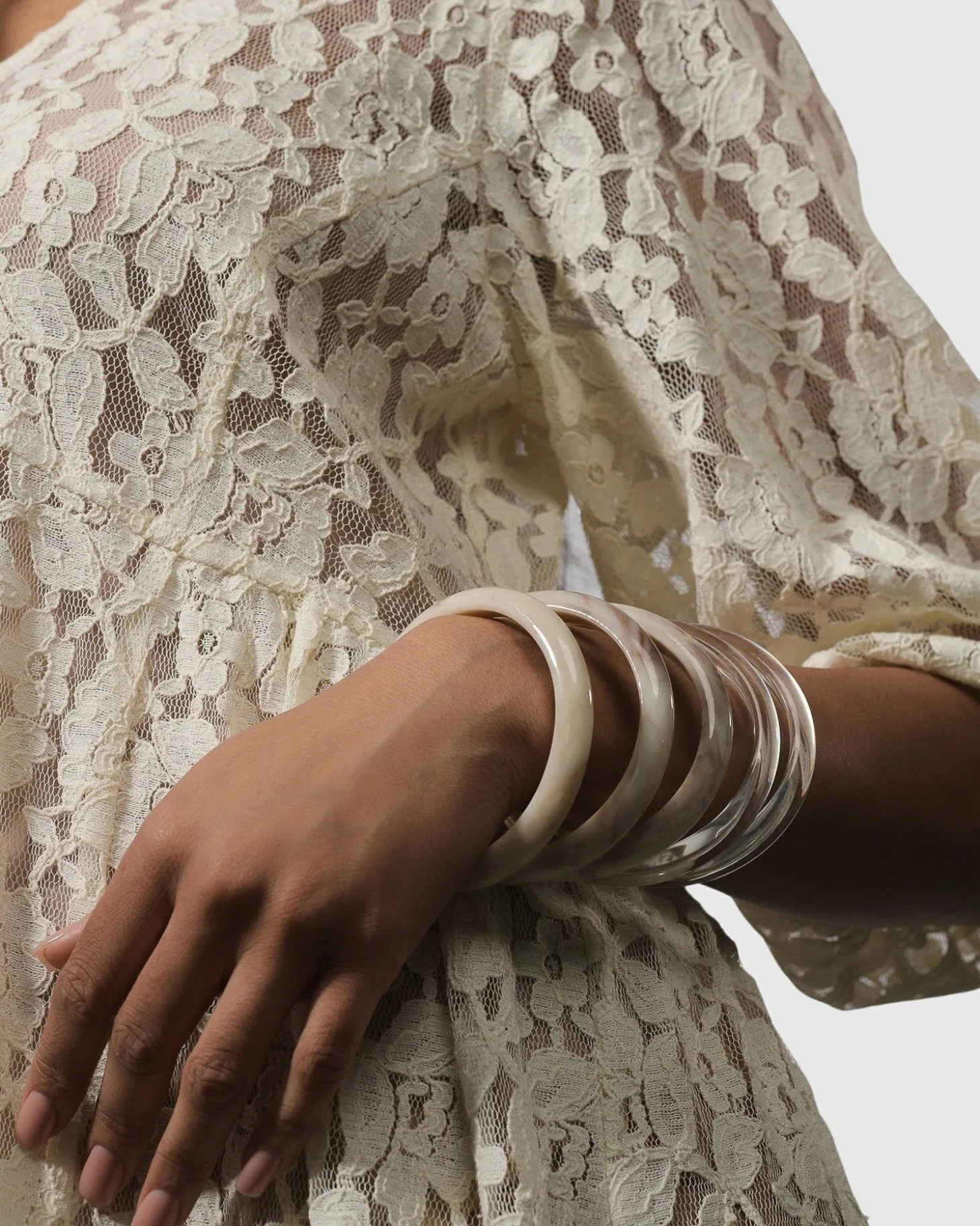 Rounded Bangle Bracelet, Oat