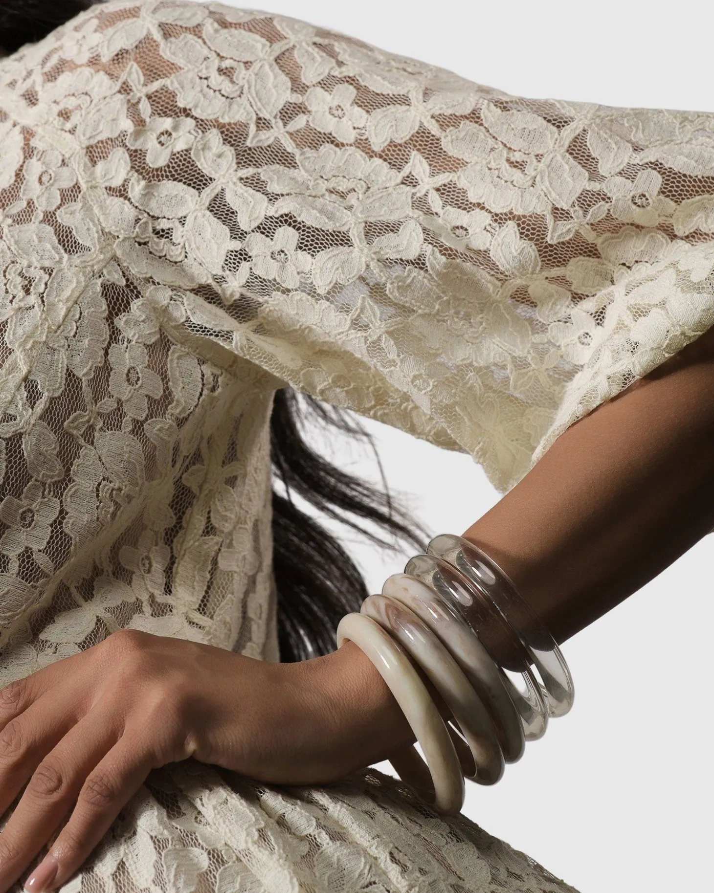 Rounded Bangle Bracelet, Oat