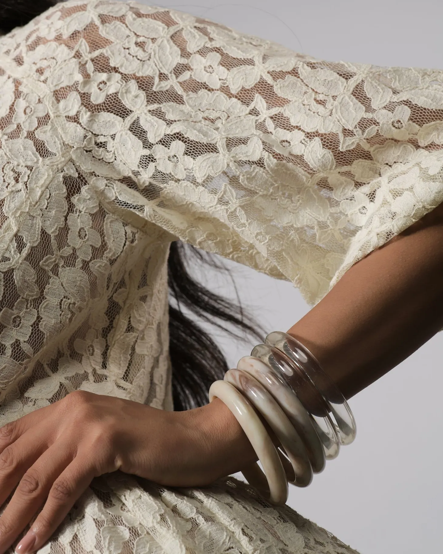 Rounded Bangle Bracelet, Oat