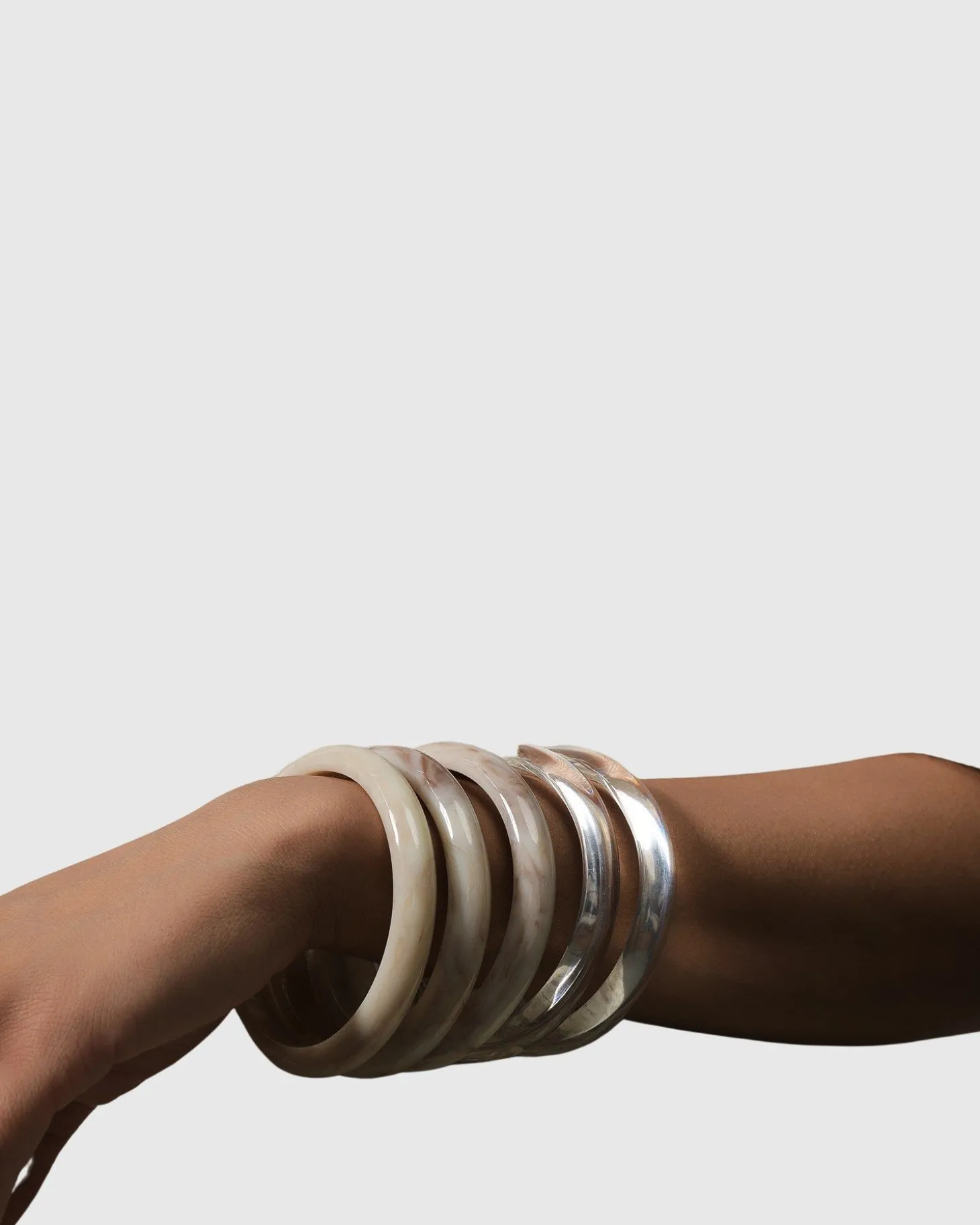 Rounded Bangle Bracelet, Oat
