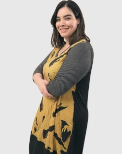 Ru Crinkle Cocoon Dress, Yellow