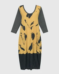 Ru Crinkle Cocoon Dress, Yellow