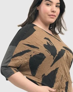 Ru Crinkle Dolman Top, Sepia